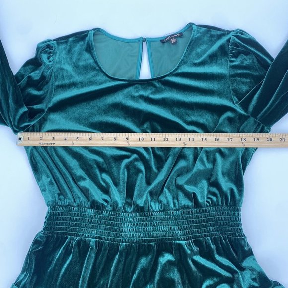 City Triangles Womens Size XXL Green Velvet Long Sleeve Tiered Dress WORN ONCE - Picture 8 of 12